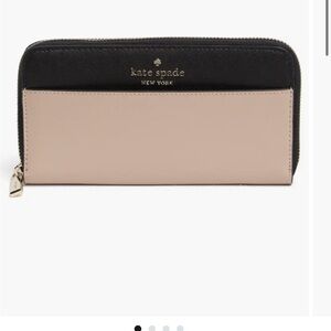 Kate Spade Black and Cream Staci Continental Wallet